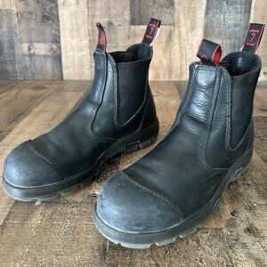 Redback Steel Toe Black Slip On Work Boots Mens US 8